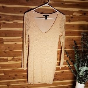 Forever 21 Peach Lace Long sleeve dress